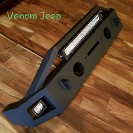 Venom 5 steel front bumper with LED lights - JK , JL or Gladiator