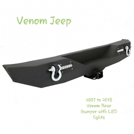 Venom steel rear bumper with LED lights - JK