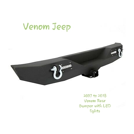 Venom steel rear bumper with LED lights - JK